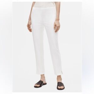 Eileen Fisher Slim organic cotton spandex White side zipper Small Ankle Pants
